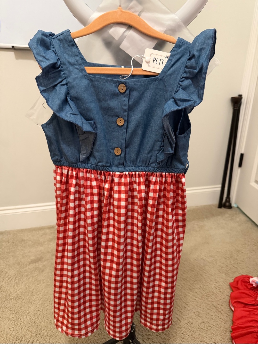PETE + LUCY GINGHAM PICNIC DRESS SIZE 6/6X